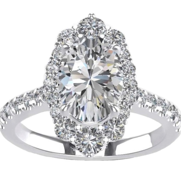 18k Certified 4 cttw Marquis Vintage Diamond Moissanite Ring - Picture 1 of 11